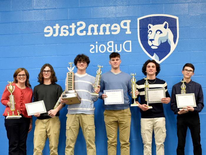 -	The team from Brookville Area, who finished in first place at the 34th annual Senior Scholastic Challenge, hosted at Penn State DuBois.